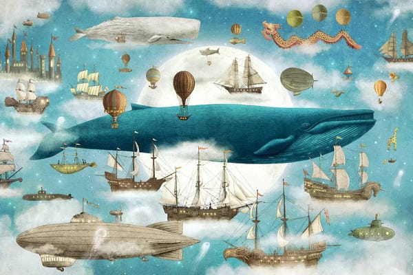 Kids Nautical Art: Ocean Meets Sky #3 by Terry Fan