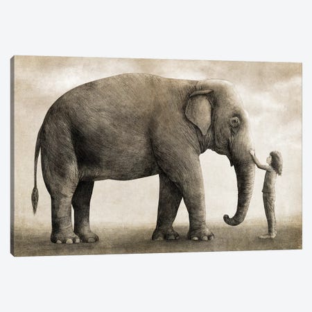 One Amazing Elephant Canvas Print #TFN267} by Terry Fan Canvas Artwork