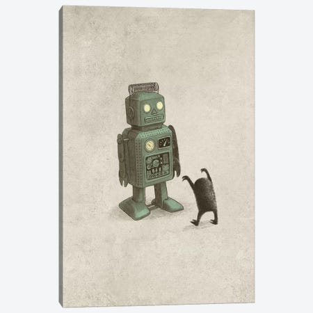 Robot Vs. Alien Portrait Canvas Print #TFN274} by Terry Fan Canvas Print