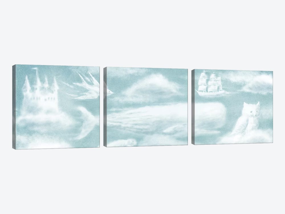 Cloud Animal Endpapers ! by Terry Fan 3-piece Canvas Print