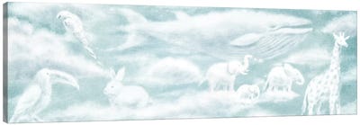 Cloud Animal Endpapers II Canvas Art Print - Children's Illustrations 
