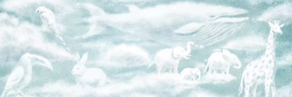 Kids Ocean Life Art: Cloud Animal Endpapers II by Terry Fan