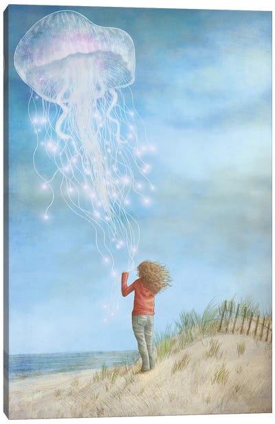 Dream Of The Jellyfish Canvas Art Print - Coastal Sand Dune Art