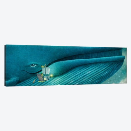 Finn And The Blue Whale Canvas Print #TFN293} by Terry Fan Canvas Art