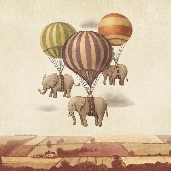 Children's Illustrations: Flight Of The Elephants IV by Terry Fan