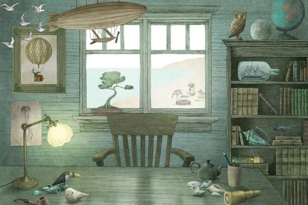 Interiors: Grandpa's Study by Terry Fan