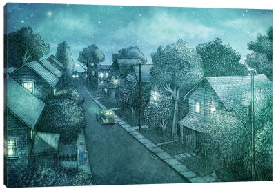 Grimloch Lane Night Canvas Art Print - Terry Fan