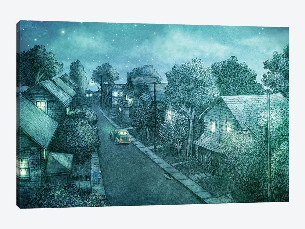 Grimloch Lane Night by Terry Fan 1-piece Canvas Print