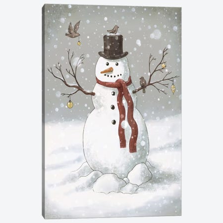 Christmas Snowman Canvas Print #TFN29} by Terry Fan Art Print