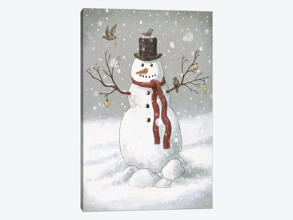 Christmas Snowman by Terry Fan 1-piece Canvas Wall Art