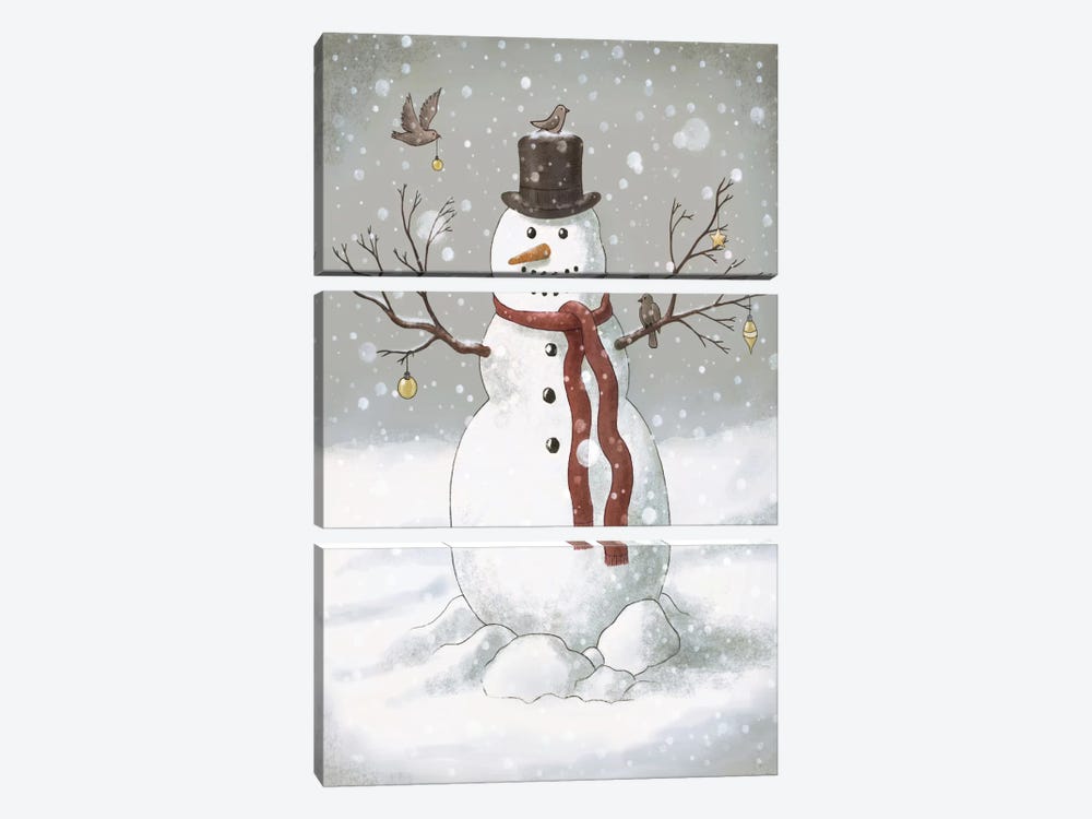 Christmas Snowman by Terry Fan 3-piece Canvas Art