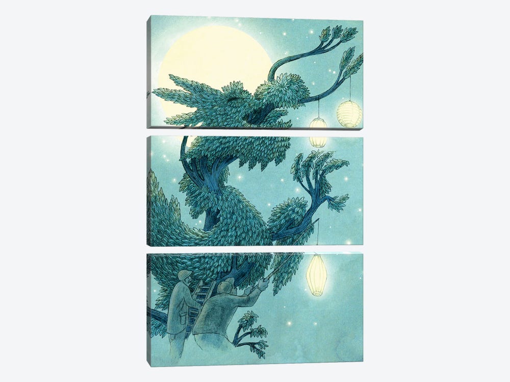 Lighting The Dragon Tree by Terry Fan 3-piece Canvas Wall Art