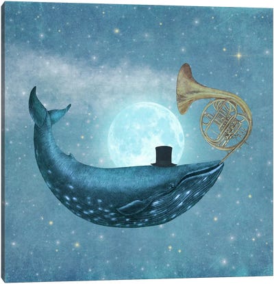 Cloud Maker Square Canvas Art Print - Whale Art