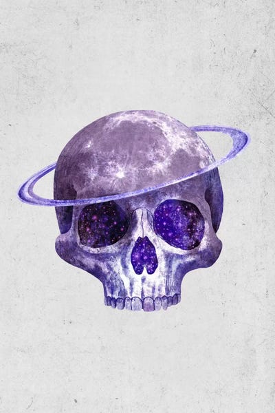 Gray & Purple: Cosmic Skull Portrait by Terry Fan