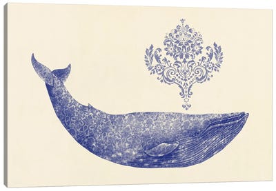 Damask Whale #1 Canvas Art Print - Whale Art