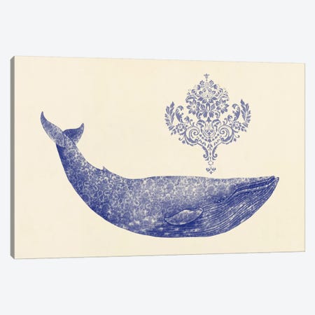 Damask Whale #1 Canvas Print #TFN38} by Terry Fan Canvas Art