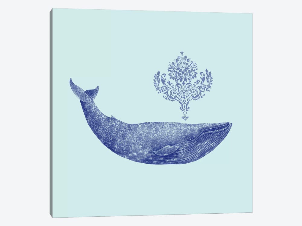 Damask Whale Square #1 by Terry Fan 1-piece Art Print
