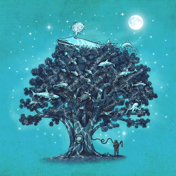 Children's Illustrations: Deep Tree Diving by Terry Fan