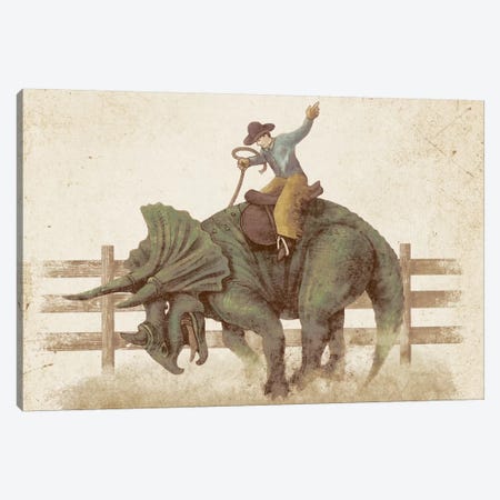 Dino Rodeo Landscape Canvas Print #TFN48} by Terry Fan Canvas Print