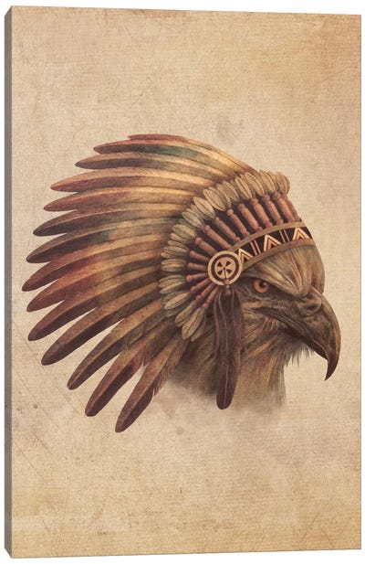 Eagle Chief Portrait #1 Canvas Art Print - Eagle Art