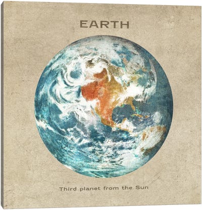 Earth I Canvas Art Print - Planet Art