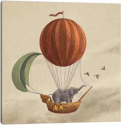 Adventure Awaits Canvas Art Print - Hot Air Balloon Art