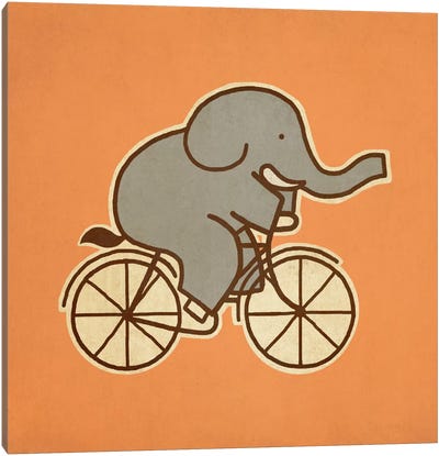 Elephant Cycle #1 Canvas Art Print - Cycling Art