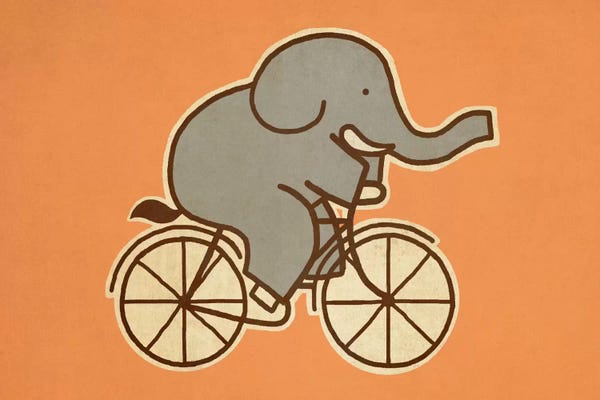 Children's Illustrations: Elephant Cycle Landscape #1 by Terry Fan