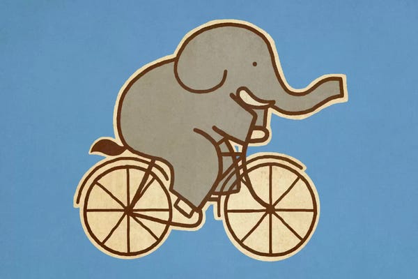 Children's Illustrations: Elephant Cycle Landscape #2 by Terry Fan
