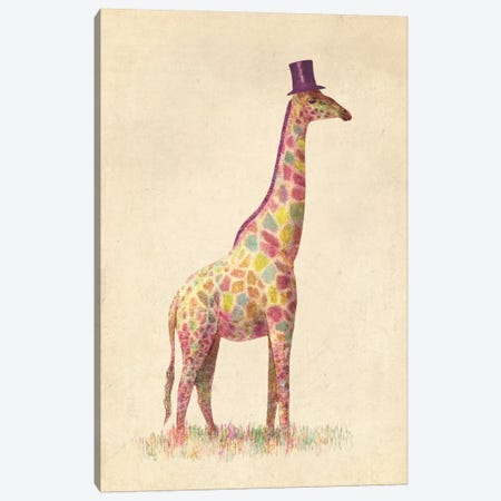 Fashionable Giraffe Canvas Print #TFN73} by Terry Fan Canvas Artwork