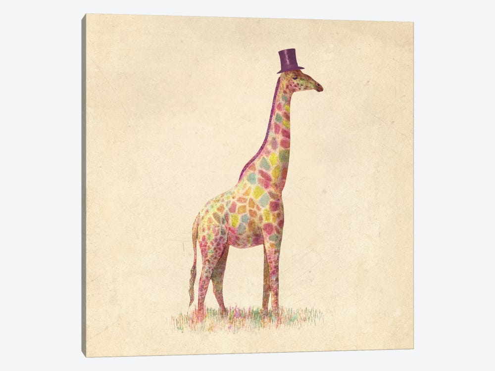 Fashionable Giraffe Square by Terry Fan 1-piece Canvas Artwork