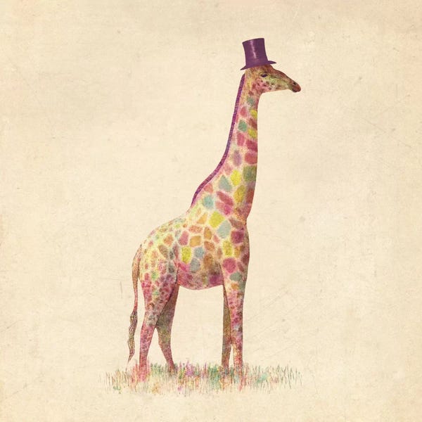 Children's Illustrations: Fashionable Giraffe Square by Terry Fan