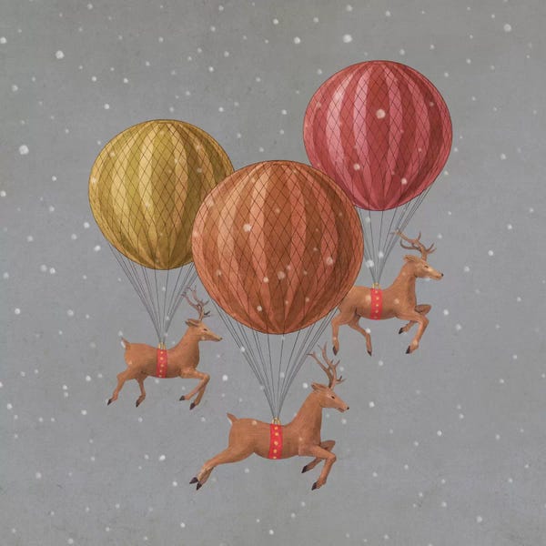 Children's Illustrations: Flight of the Deer Grey Square by Terry Fan