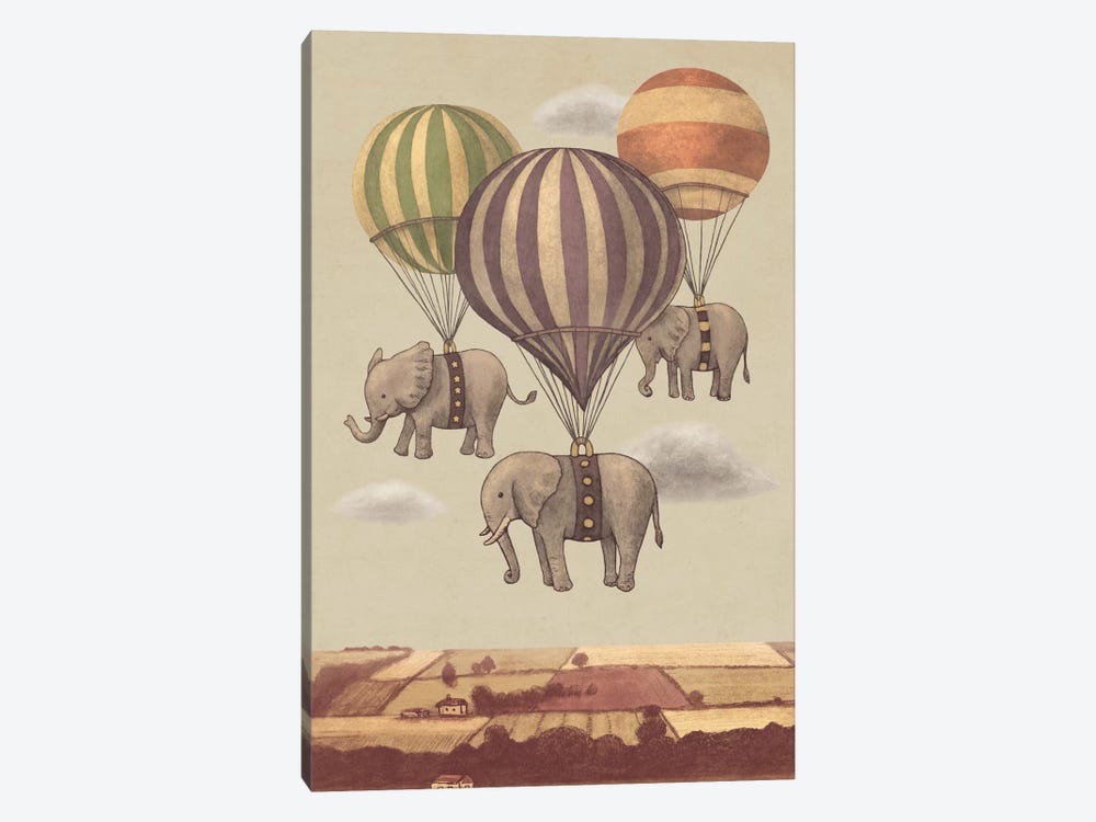 Flight Of The Elephants by Terry Fan 1-piece Canvas Wall Art