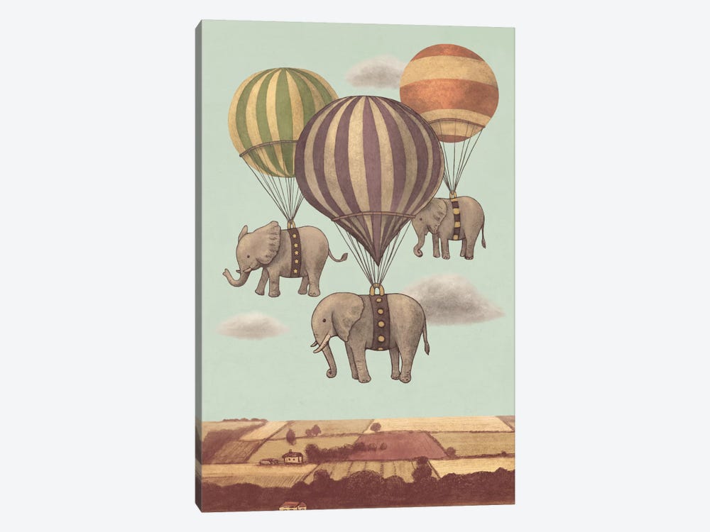 Flight Of The Elephants Mint by Terry Fan 1-piece Art Print