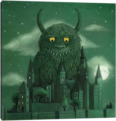 Age Of The Giants Square Canvas Art Print - Monster Art