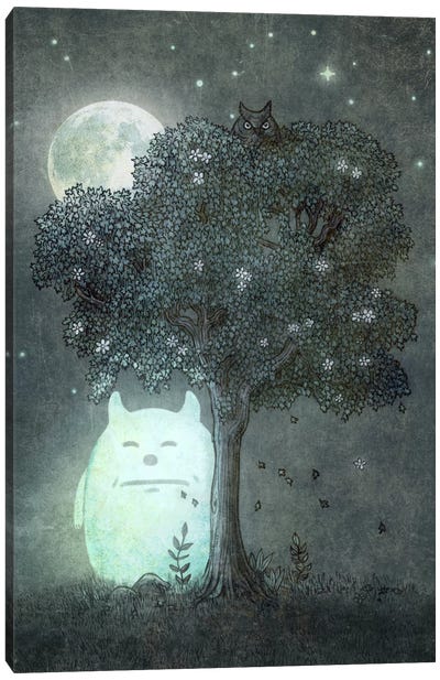 Full Moon Spirit Canvas Art Print - Ghost Art