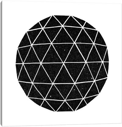 Geodesic #2 Canvas Art Print - Black & White Patterns