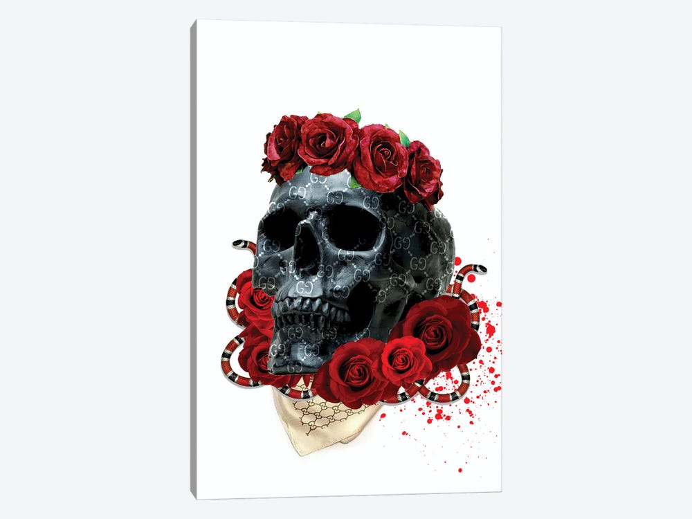 Gucci Black Skull by TJ 1-piece Canvas Art Print