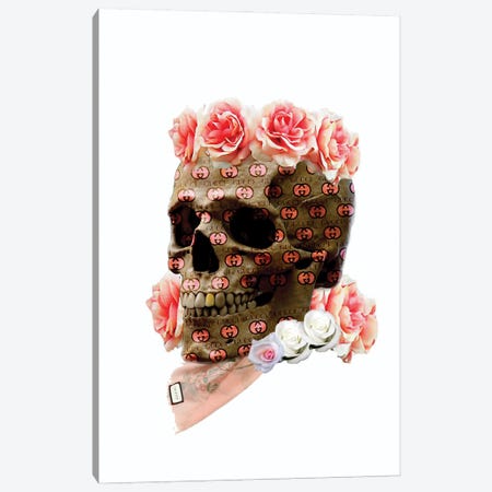 Gucci Pink Skull Canvas Print #TFP18} by TJ Canvas Art