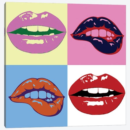 Framed Canvas Art (Champagne) - Gucci Black Logo Gold Tooth Lips by Julie Schreiber ( Fashion > Fashion Brands > Gucci art) - 26x18 in