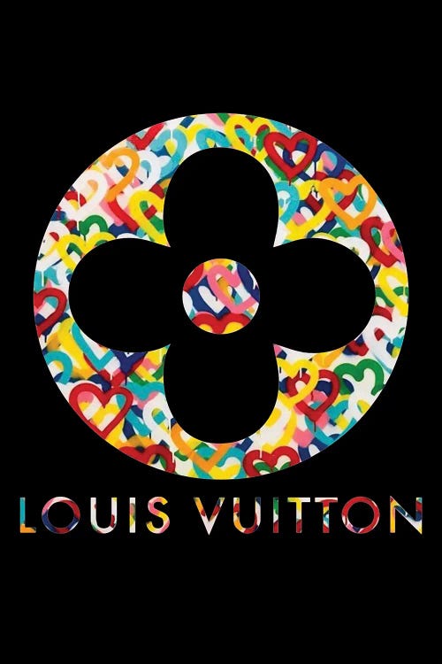 LV Flower Logo Black by TJ wall art