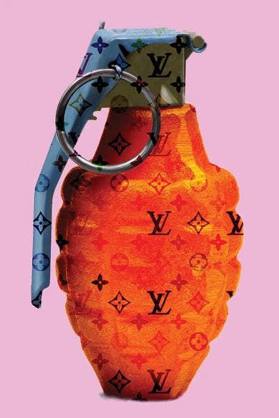Louis Vuitton: LV Grenade Pink Background by TJ
