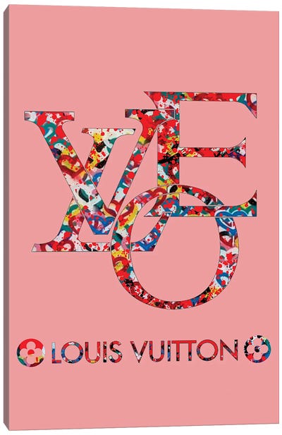 LV Love Logo Canvas Art Print - Love Typography