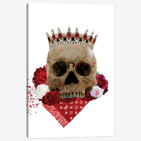 LV Red Skull Canvas Print #TFP35} by TJ Canvas Print
