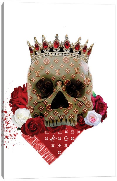 LV Red Skull Canvas Art Print - TJ
