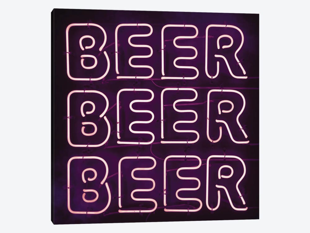 Beer Neon by TJ 1-piece Canvas Artwork