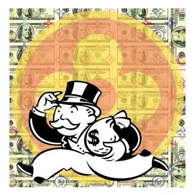 Monopoly Bag Boy by TJ framed canvas print