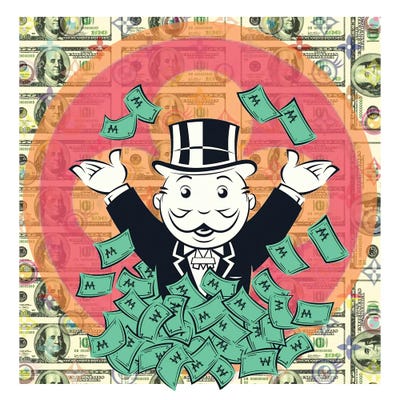 Monopoly Money by TJ framed canvas print