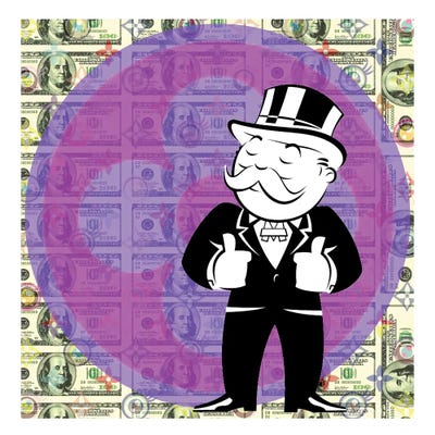Monopoly Thumbs Up by TJ framed canvas print